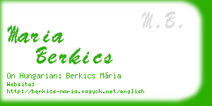 maria berkics business card